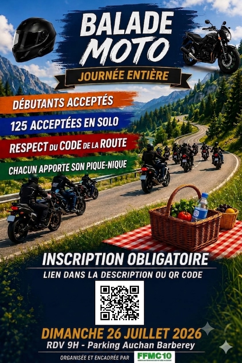 Balde Moto FFMC10  du 26 juillet 2026